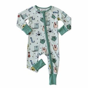 CADEN LANE Baby Boy Monster Mash Bamboo Zip Sleeper- 3-6M